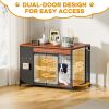 38" Dog Crate Furniture - Dog Crate with DIY Frame, Sliding Door Indoor Kennel, Wooden Dog Cage End Table