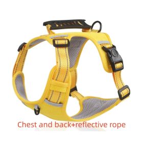 Dog Harness No Pull Breathable Reflective Pet Harness Vest (Option: Yellow set1-M)