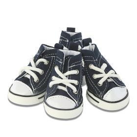 Pet Shoes Denim Canvas Breathable And Comfortable (Option: Denim Shoes Blue-No 5)