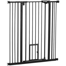 41" Easy Open Indoor Dog Gates for Doorways, House, Stair - Black (Option: Black)
