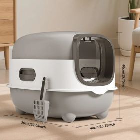 E Classic Grey Cat Litter Box - Simple And Practical, Large Space, High Cost Effective Choice (Option: defaulttitle)