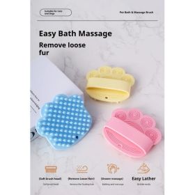 Dog Bath Brush,Pet Bath Comb Brush Soothing Massage Rubber Comb,Pet Bathing Brush (Option: PINK)