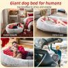 Human Dog Bed, Large Size Fits You and Pets, Washable Faux Fur Dog Bed for People Doze Off, Napping Orthopedic Dog Bed, Present Plump Pillow, Blanket